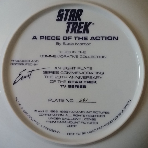 Star Trek a piece of the action collector plate - Picture 7 of 10